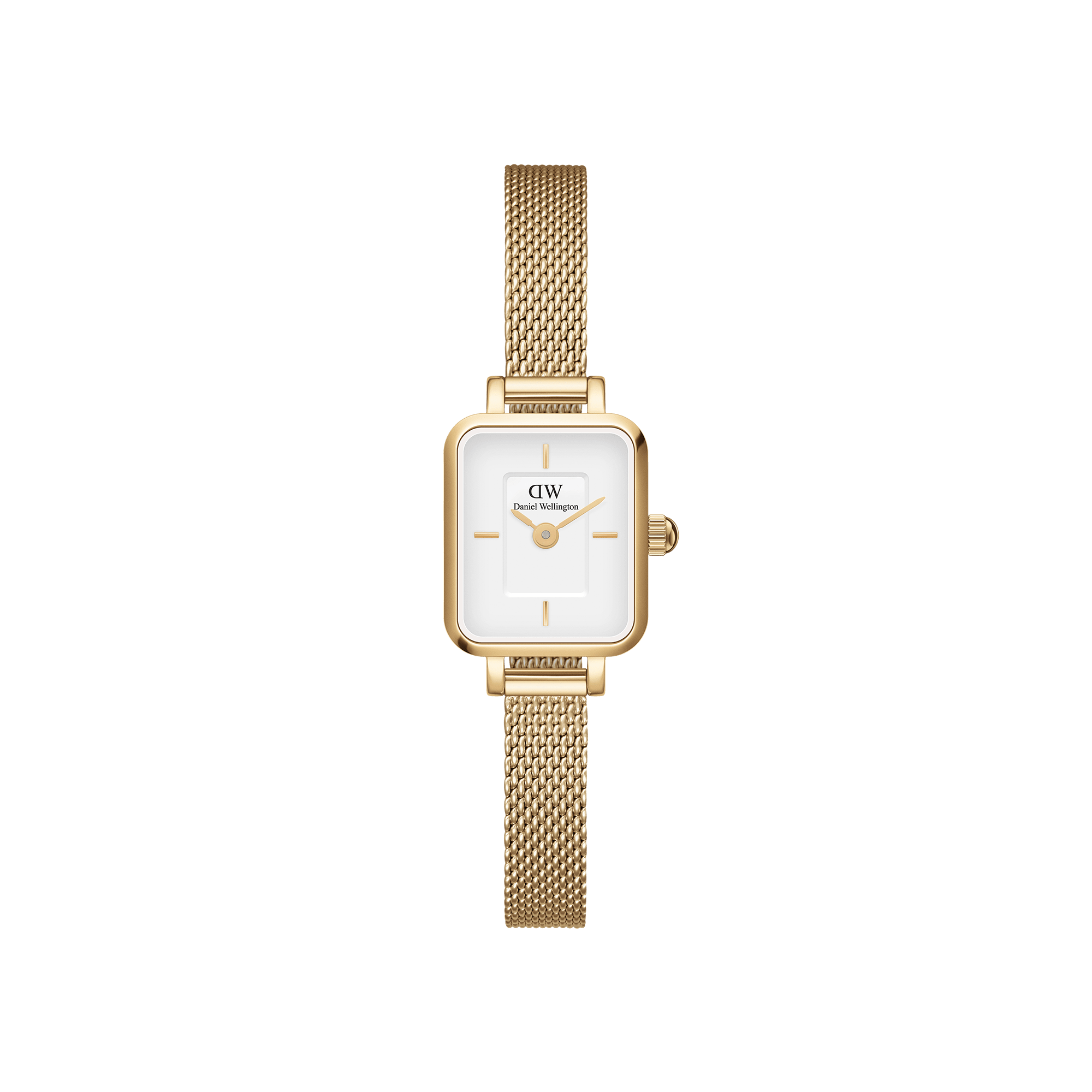 Daniel Wellington Ladies Quadro Mini Evergold White 15.4x18.2mm Watch