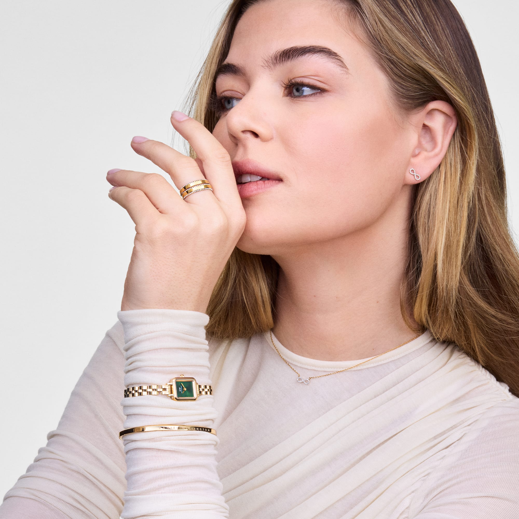 Daniel Wellington Ladies Quadro Mini Arch Emerald Green 15.4x18.2mm Watch