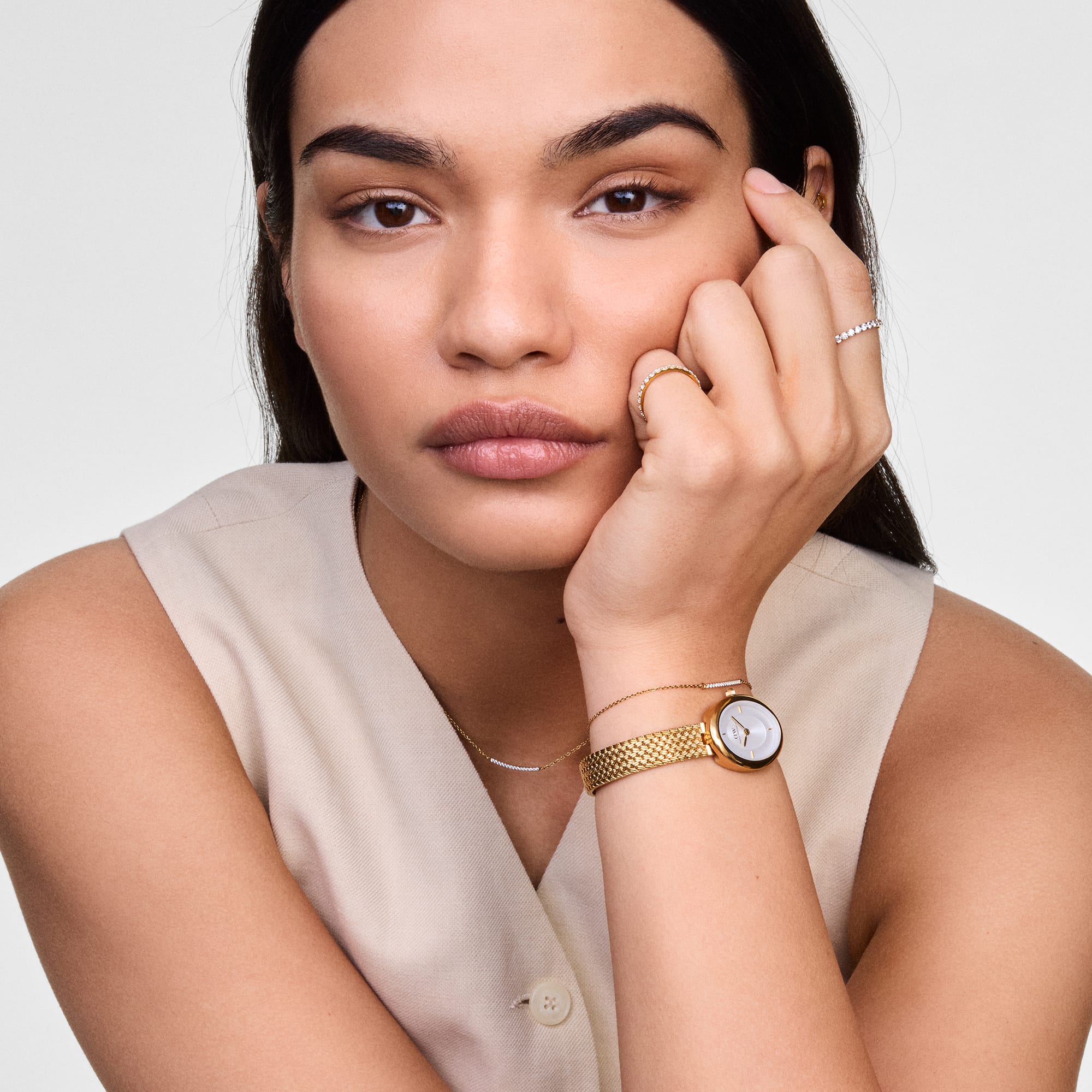 Daniel Wellington Juliette Gold Braided Mesh Watch