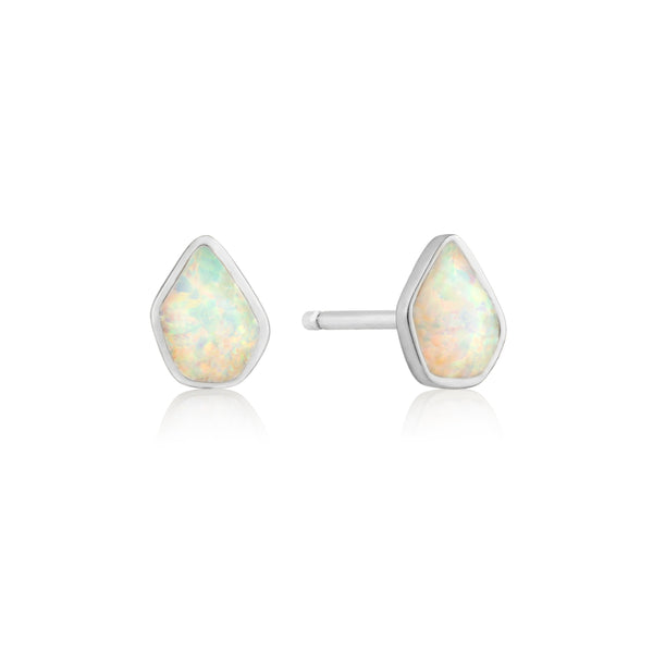 Ania Haie Rhodium Opal Colour Stud Earrings