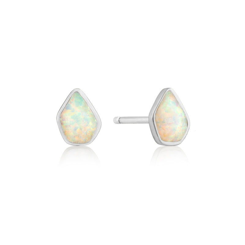 Ania Haie Rhodium Opal Colour Stud Earrings