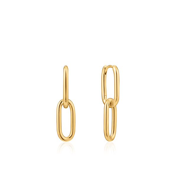 Ania Haie Shiny Gold Cable Link Earrings