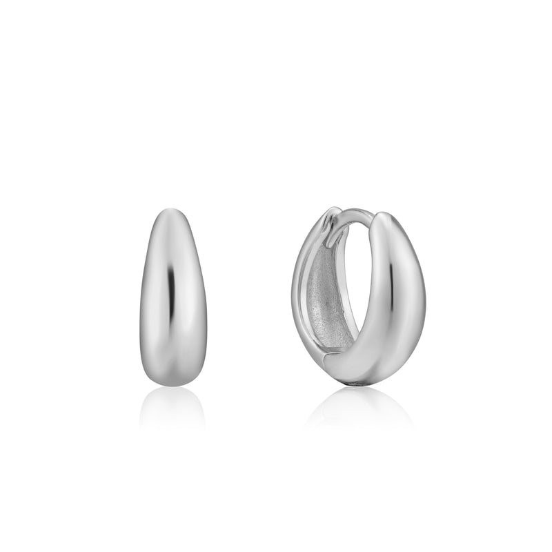 Ania Haie Rhodium Luxe Huggie Hoop Earrings