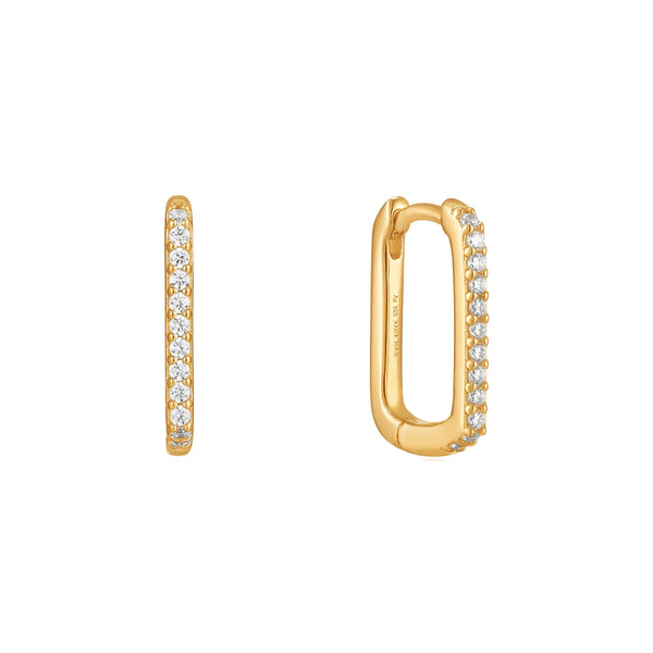 Ania Haie Shiny Gold Glam Oval Hoop Earrings