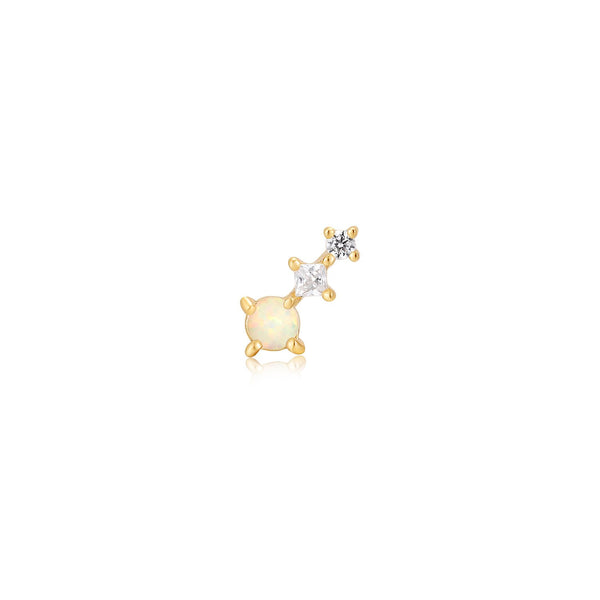 Ania Haie Shiny Gold Gold Kyoto Opal Climber Barbell Single Earring