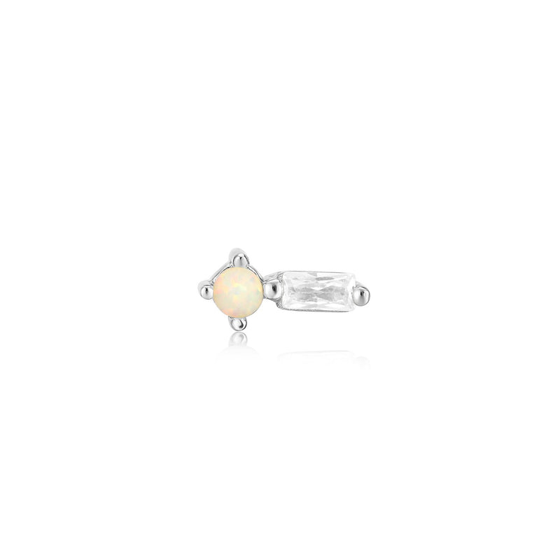 Ania Haie Rhodium Silver Kyoto Opal Sparkle Barbell Single Earring