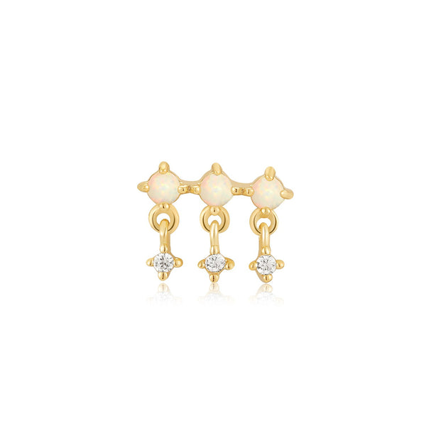 Ania Haie Shiny Gold Gold Kyoto Opal Drop Sparkle Barbell Single Earring