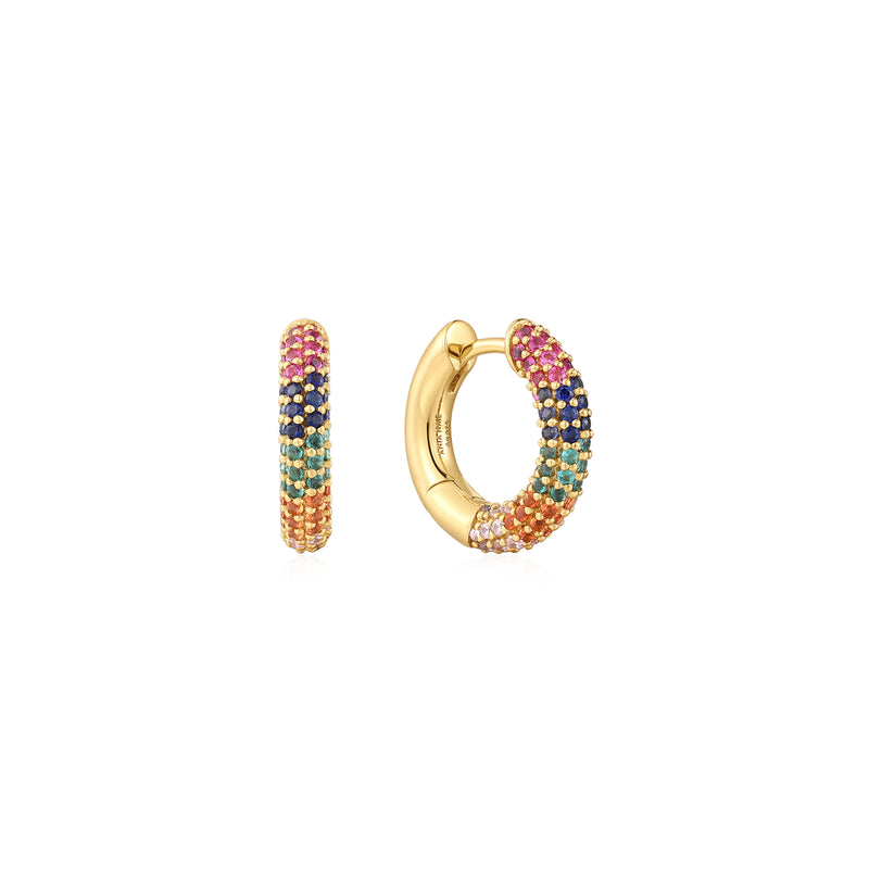 Ania Haie Shiny Gold Gold Rainbow Huggie Hoop Earrings