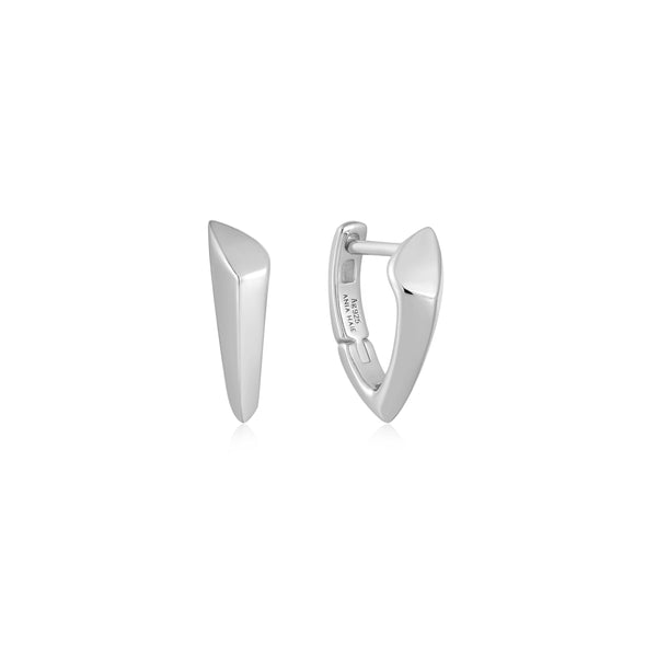 Ania Haie Rhodium Silver Arrow Huggie Hoop Earrings