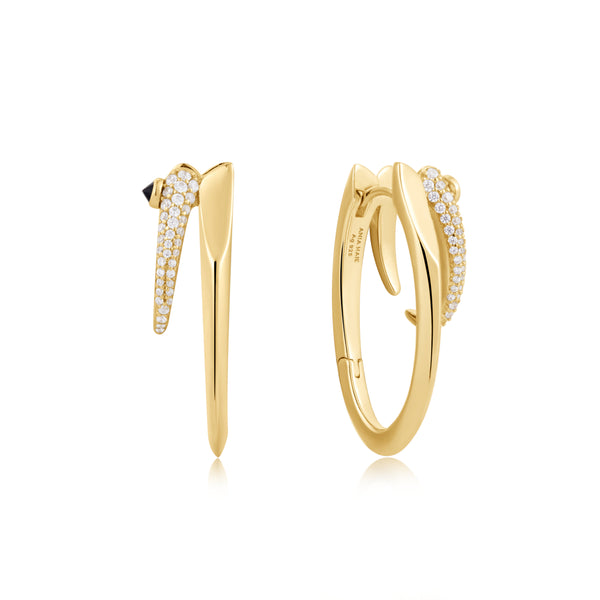 Ania Haie Shiny Gold Gold Sparkle Double Hoop Earrings