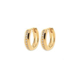 Raindrops - Yellow Gold Plated Small Huggie With CZ Earrings