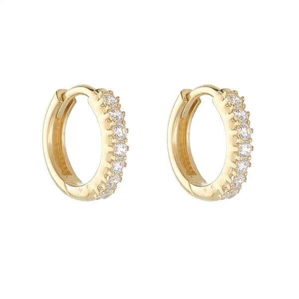 9ct Yellow Gold Cubic Zirconia Hoop Earrings