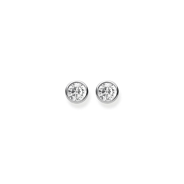 Thomas Sabo Silver Bezel-Set Zirconia Ear Studs