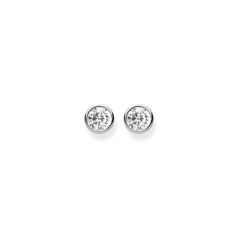 Thomas Sabo Silver Bezel-Set Zirconia Ear Studs