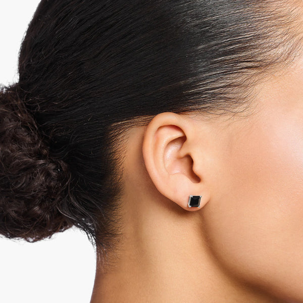 Thomas Sabo Silver Onyx Square Ear Studs