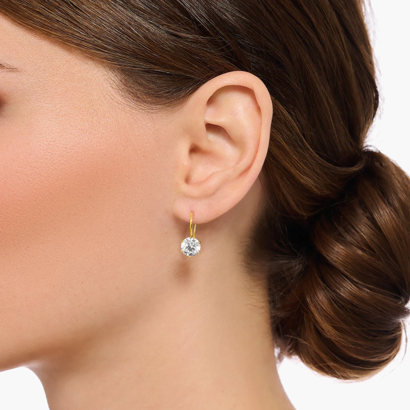 Thomas Sabo Gold-Plated Drop Earrings with Zirconia