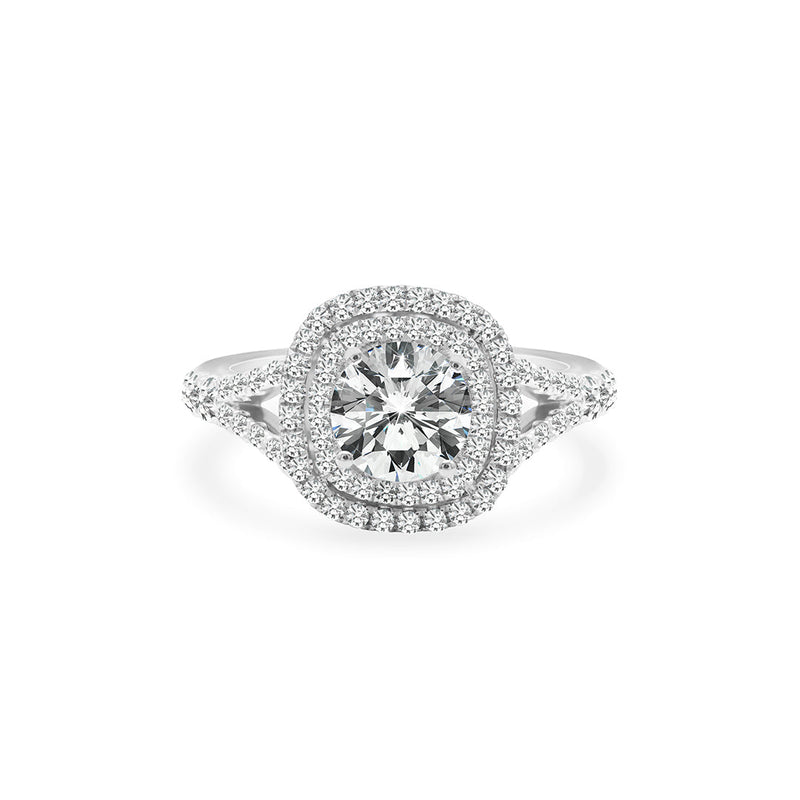 Jordana Ring Platinum with 0.31 carat Round diamond Ideal cut E color SI1 clarity