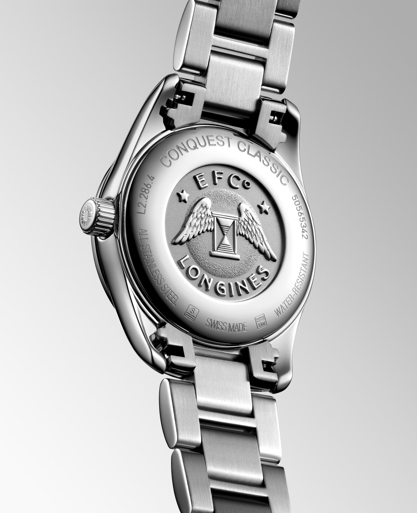 Longines Ladies Conquest Quartz Watch 29.5mm Mother of Pearl Dial with Diamond Hour Markers