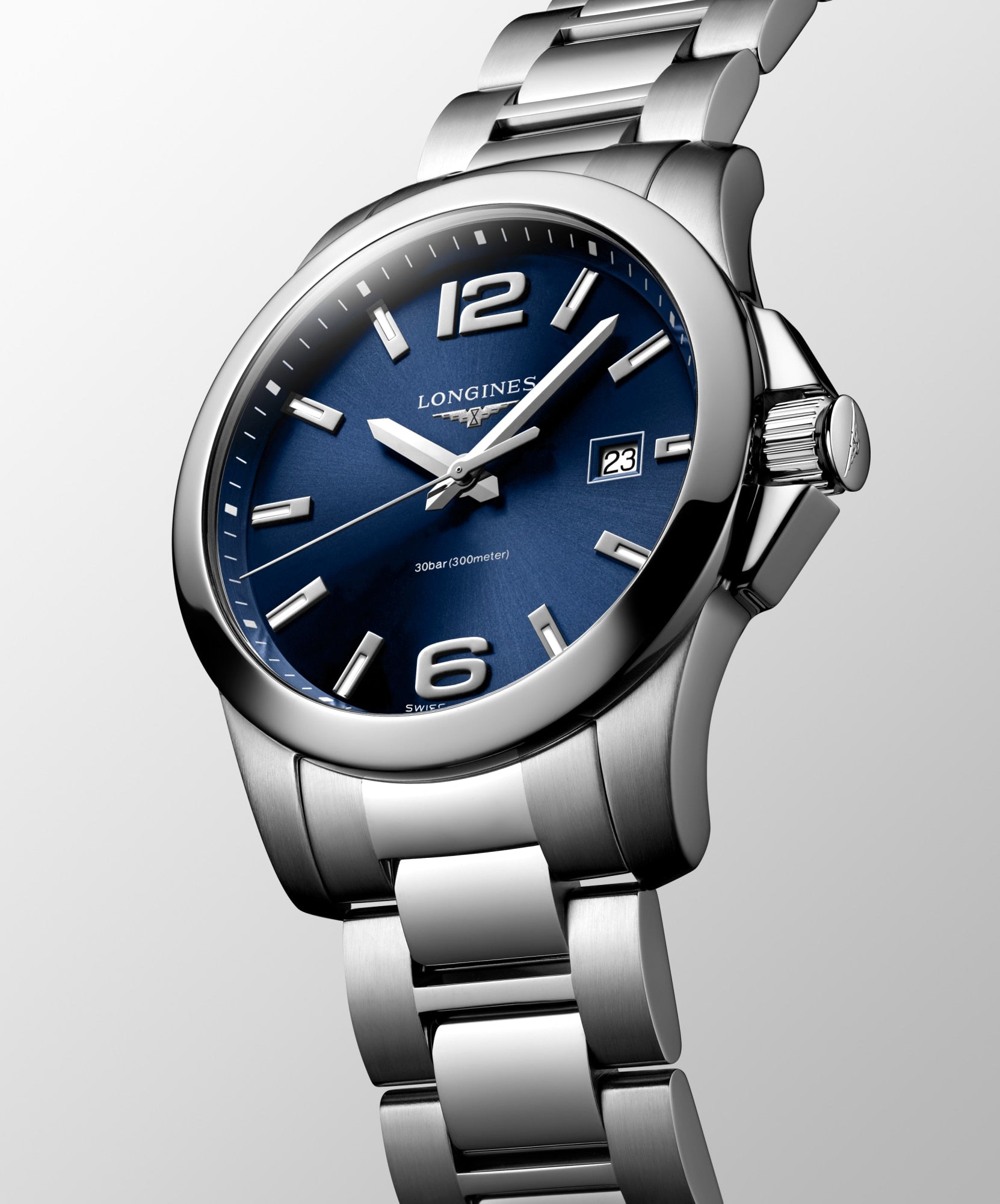 Longines Conquest 41mm Sunray Blue Quartz Watch