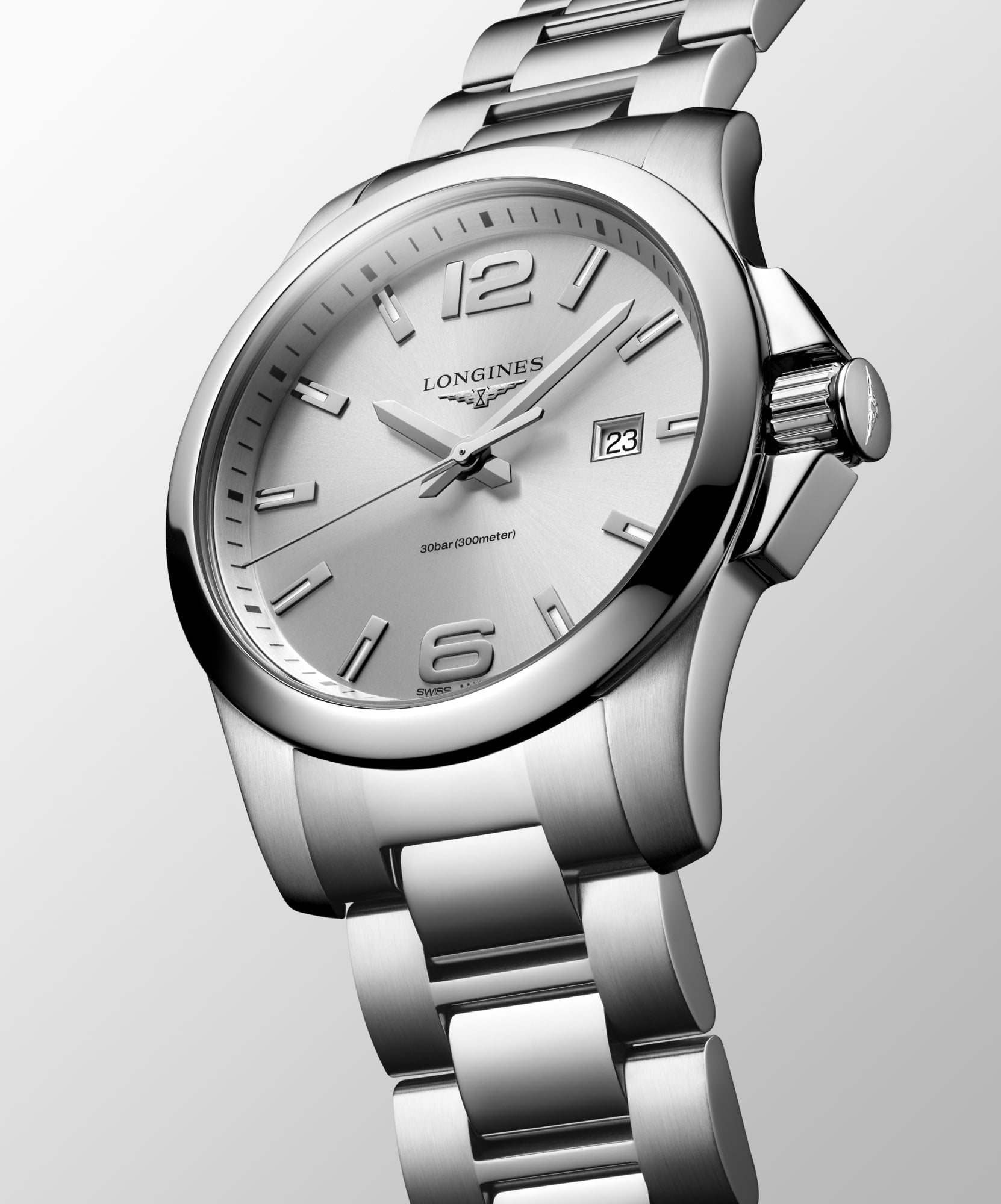Longines Conquest 43mm Sunray Silver Watch