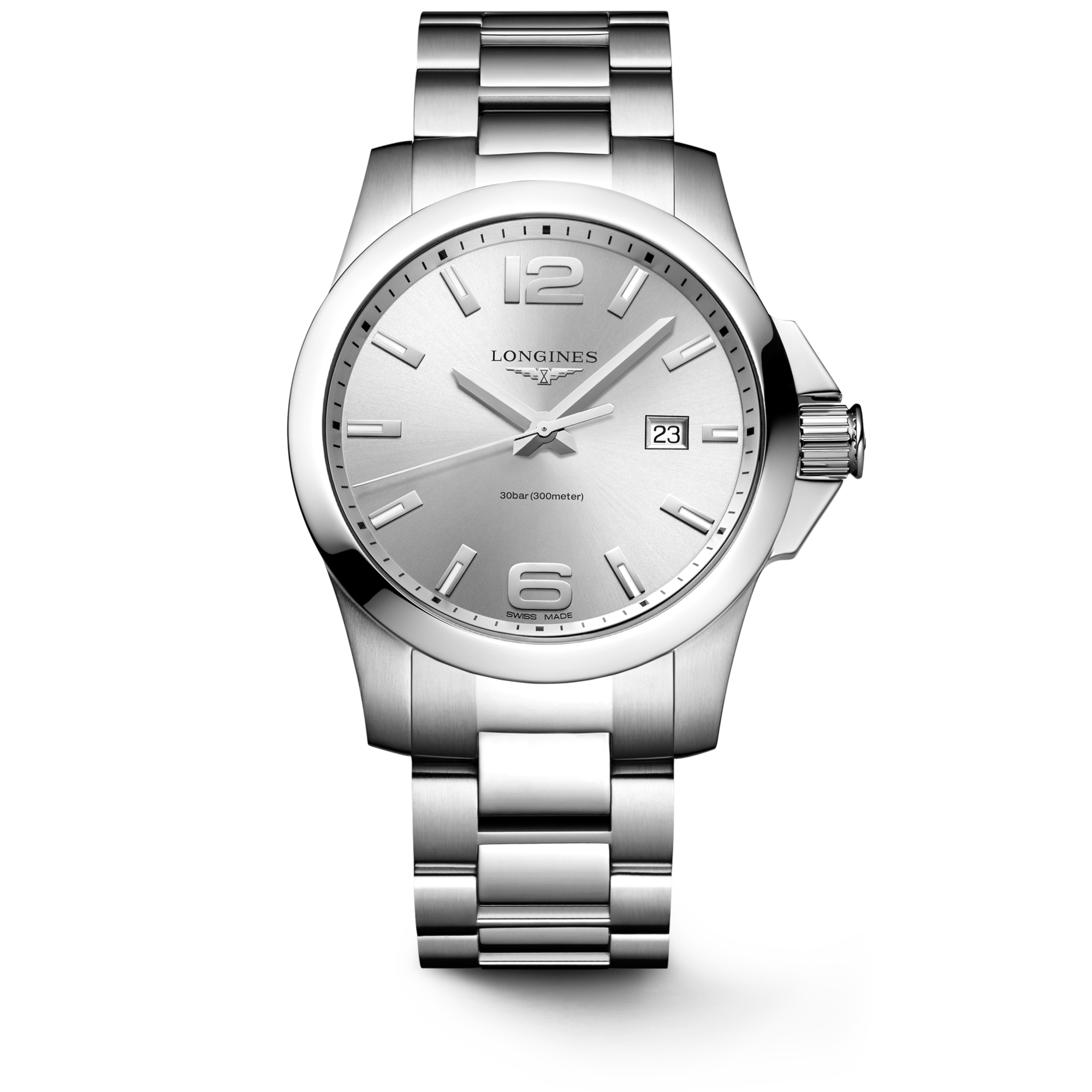 Longines Conquest 43mm Sunray Silver Watch