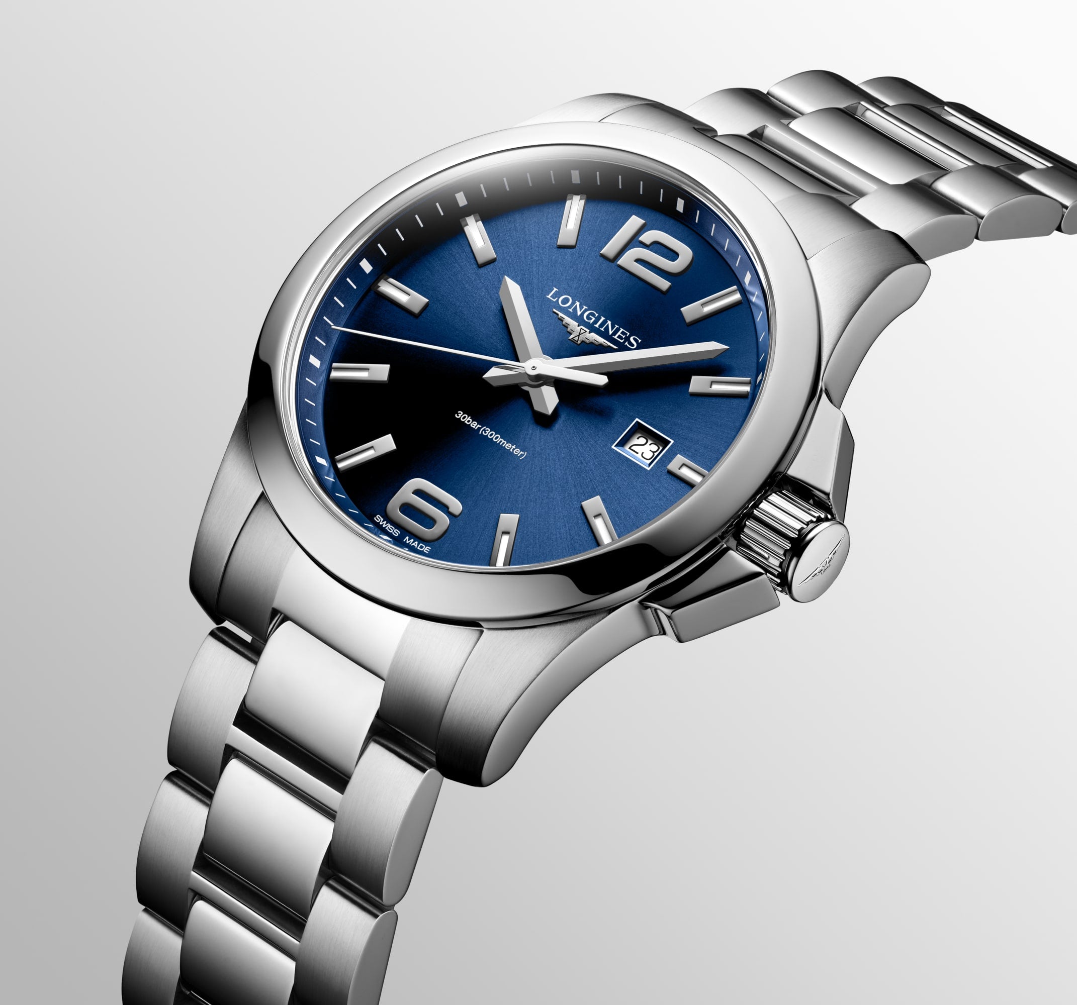Longines Conquest 43mm Sunray Blue Mens Watch