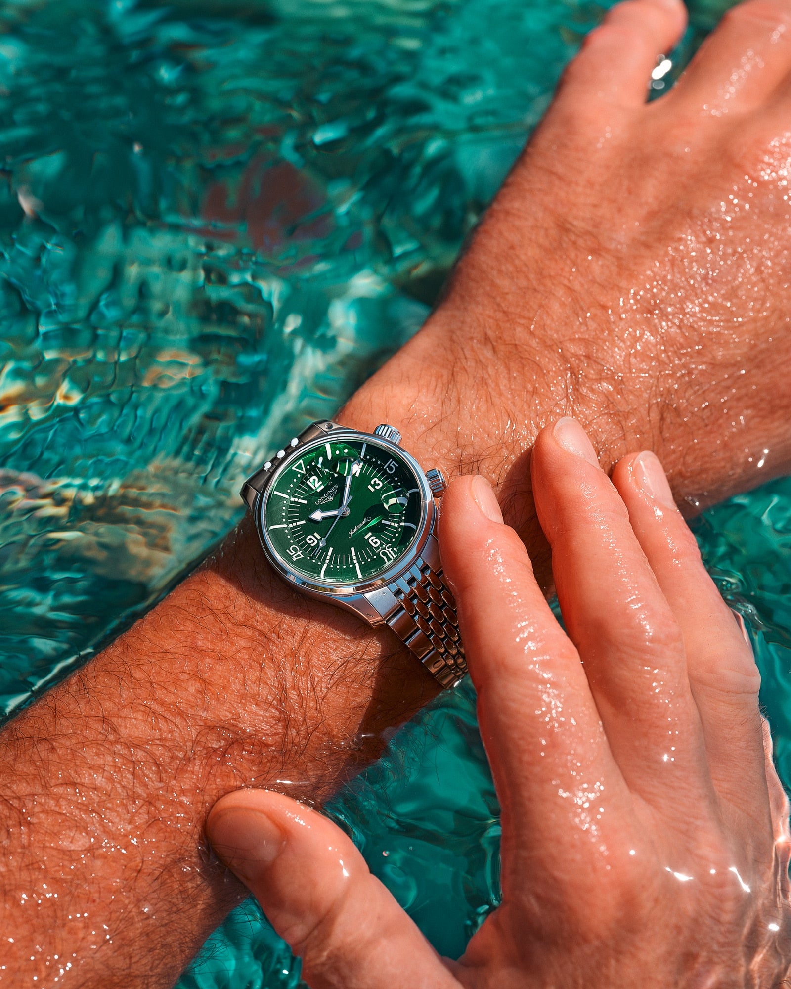 Longines Legend Diver 39mm Green Lacquered Watch