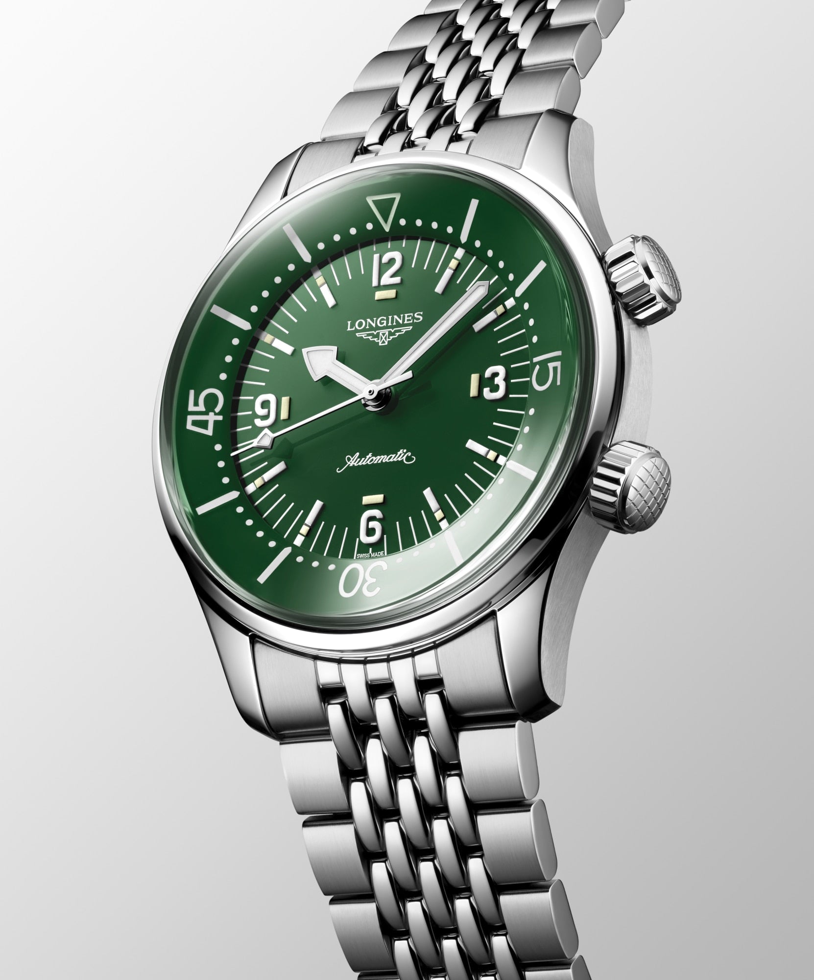 Longines Legend Diver 39mm Green Lacquered Watch