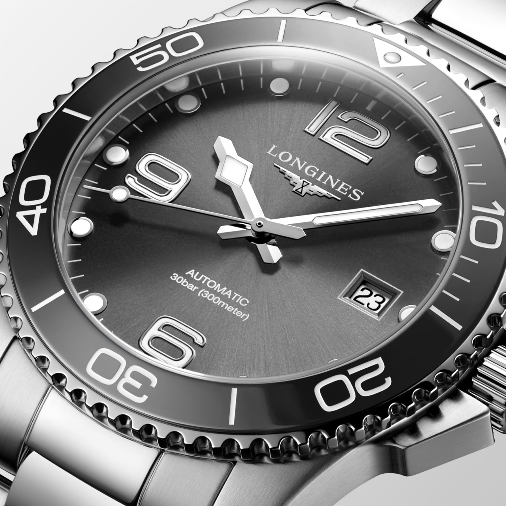 Longines HydroConquest 41mm Sunray Grey Automatic Watch