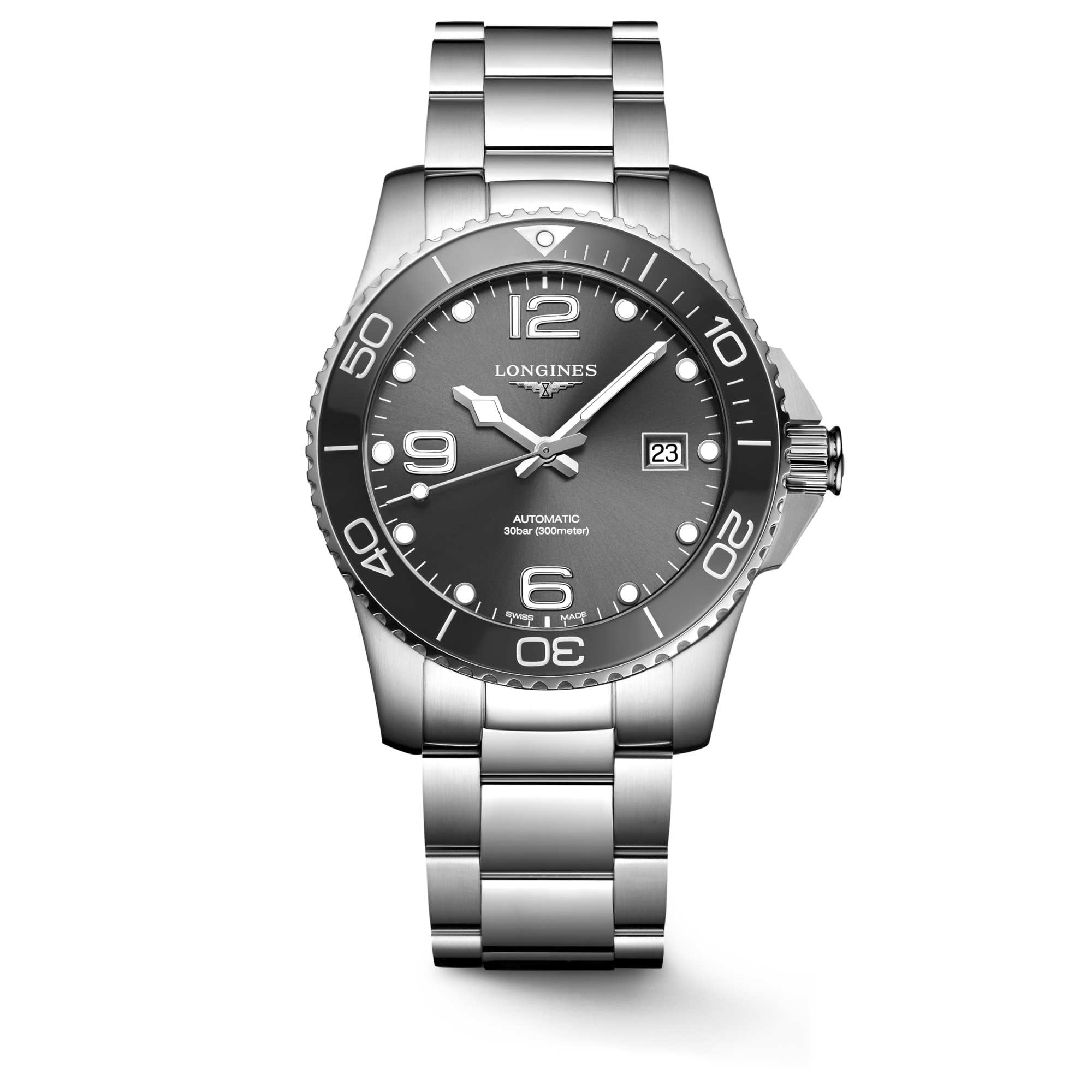 Longines HydroConquest 41mm Sunray Grey Automatic Watch