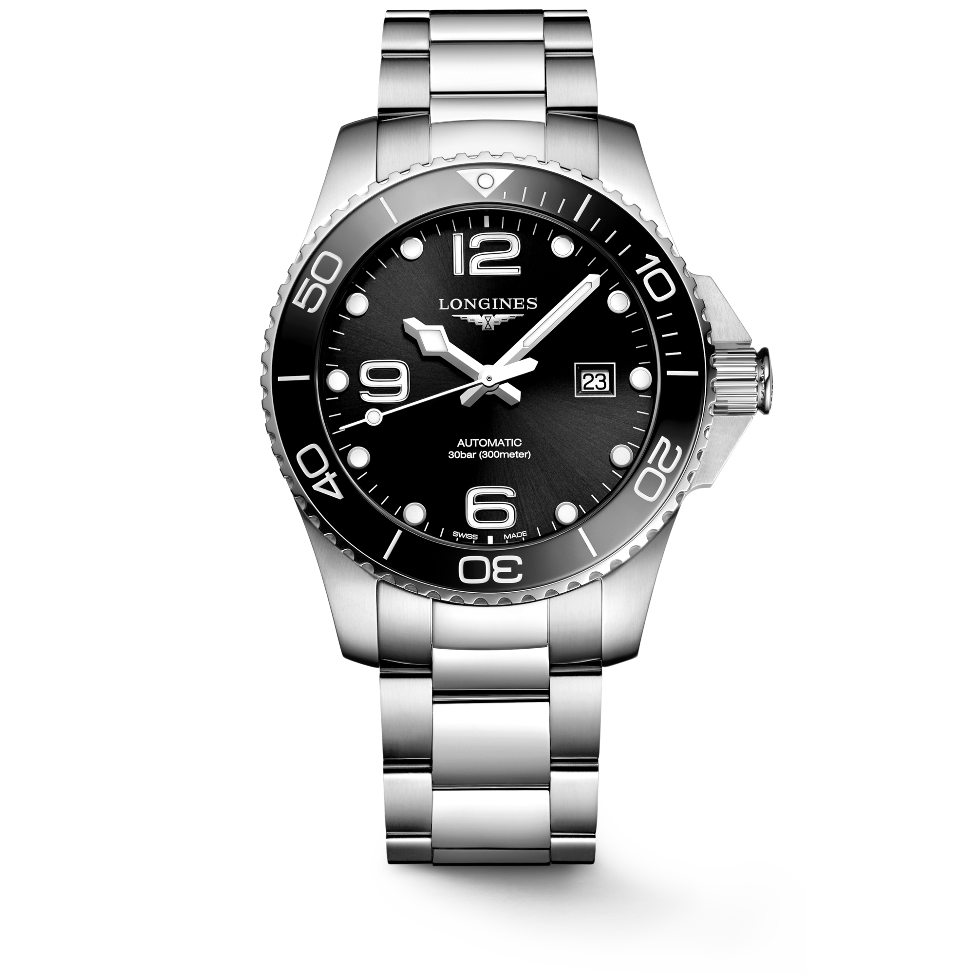 Longines HydroConquest 43mm Sunray Black Ceramic Watch