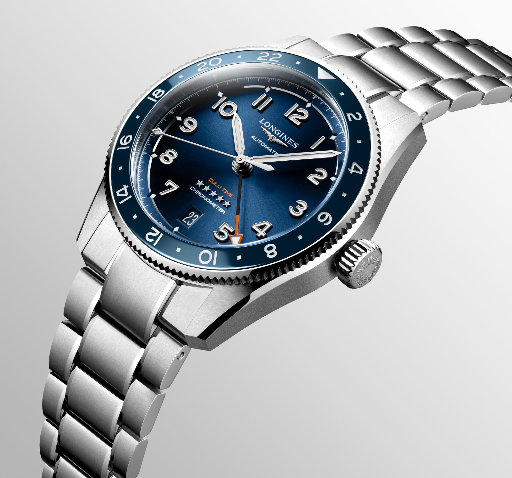Longines Spirit Zulu Time 39mm Sunray Blue