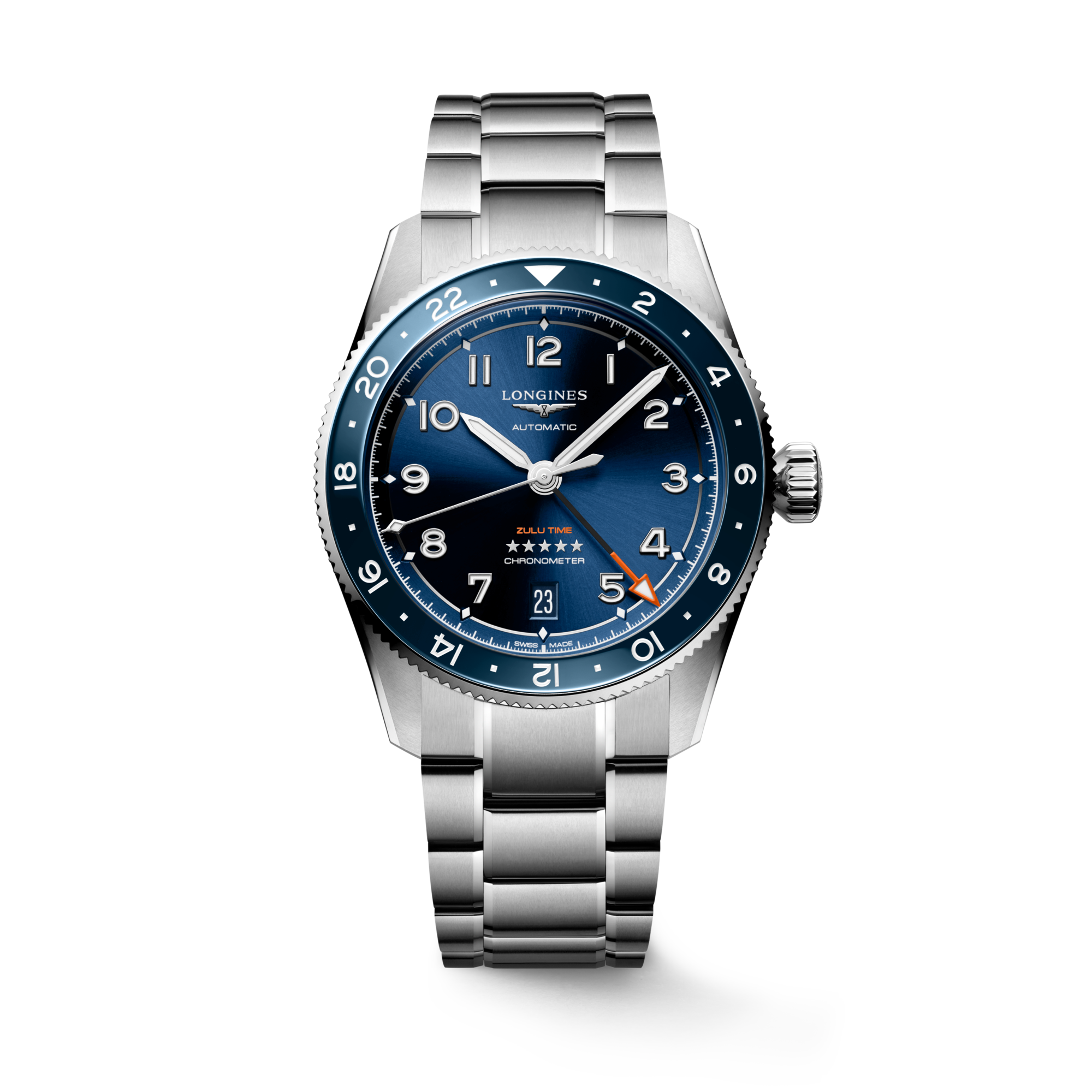Longines Spirit Zulu Time 39mm Sunray Blue