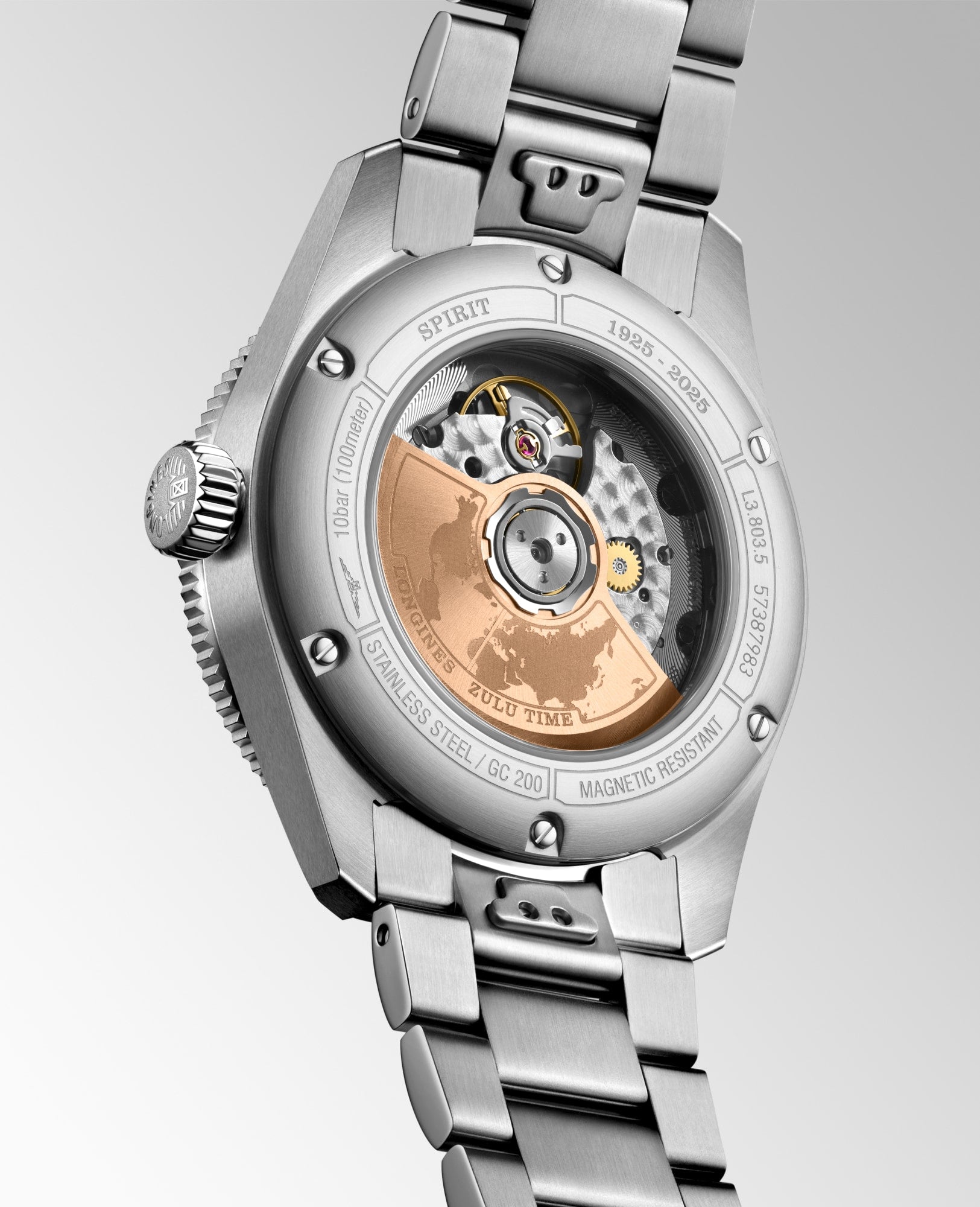 Longines Spirit Zulu Time 39mm Steel & Rose Gold