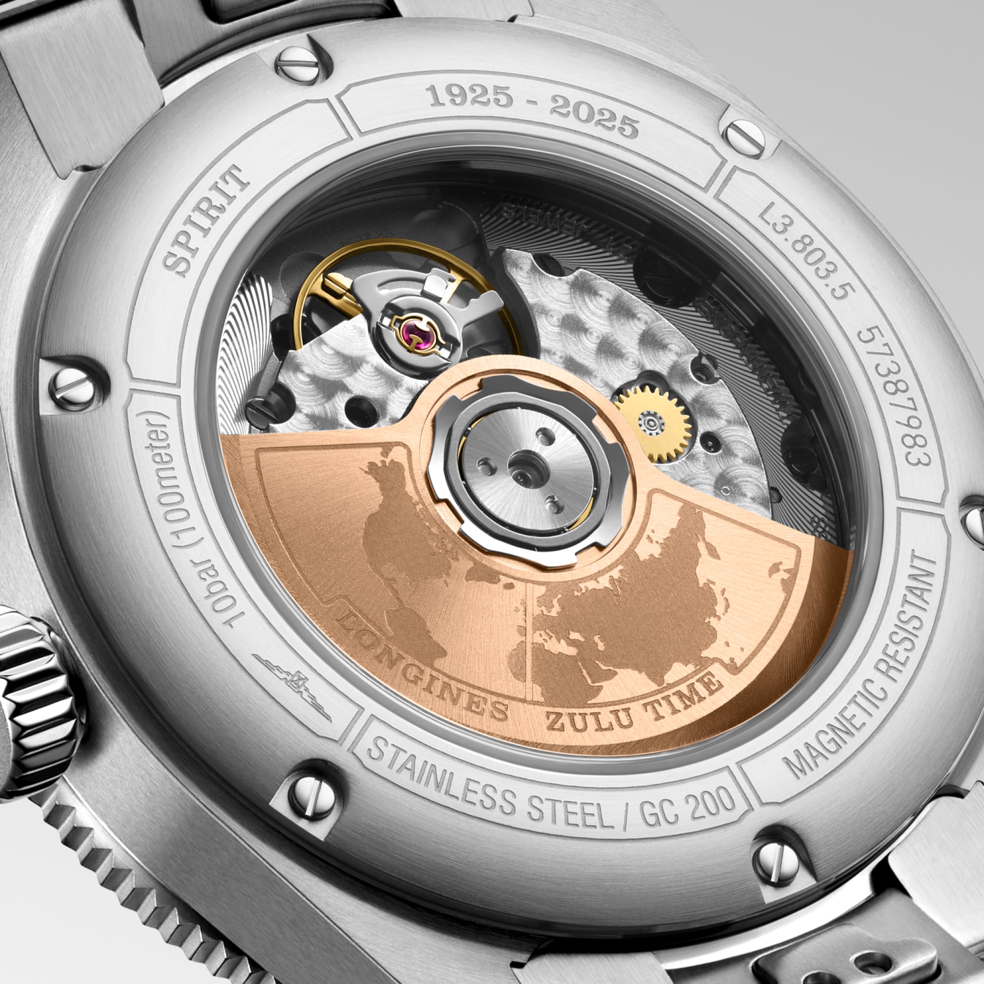 Longines Spirit Zulu Time 39mm Steel & Rose Gold