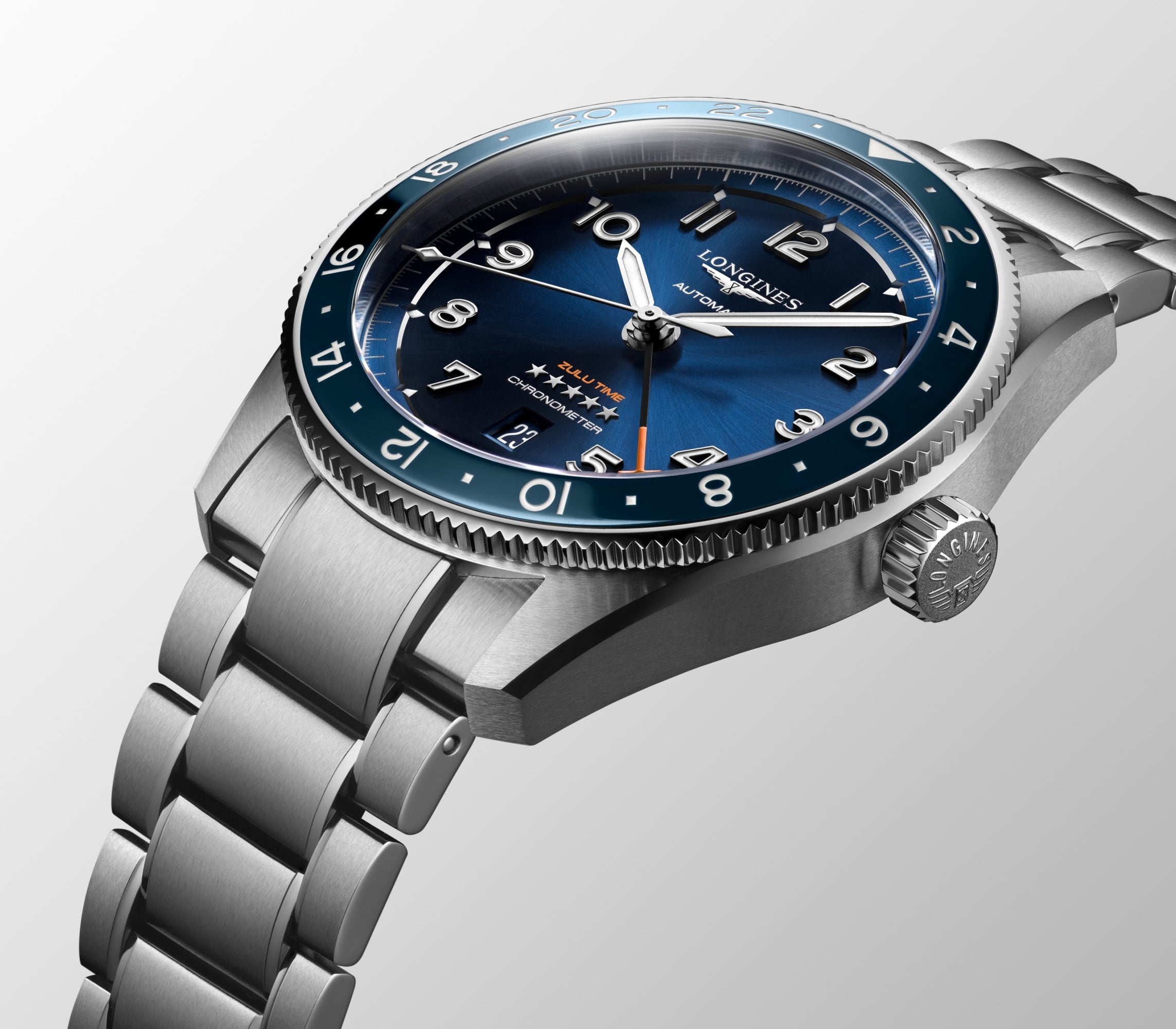 Longines Spirit Zulu Time 42mm GMT Blue Dial