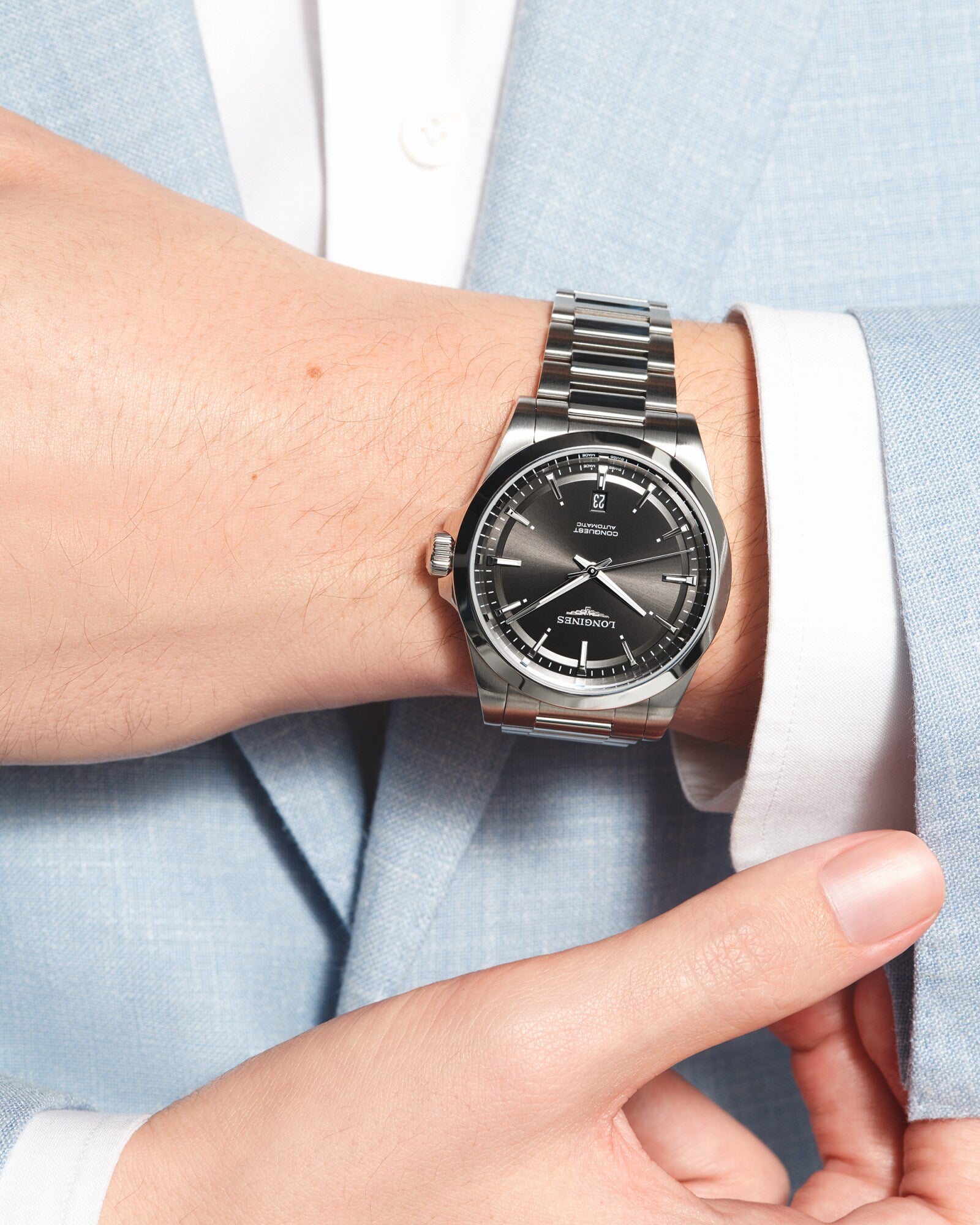 Longines Conquest 41mm Automatic Sunray Black Watch