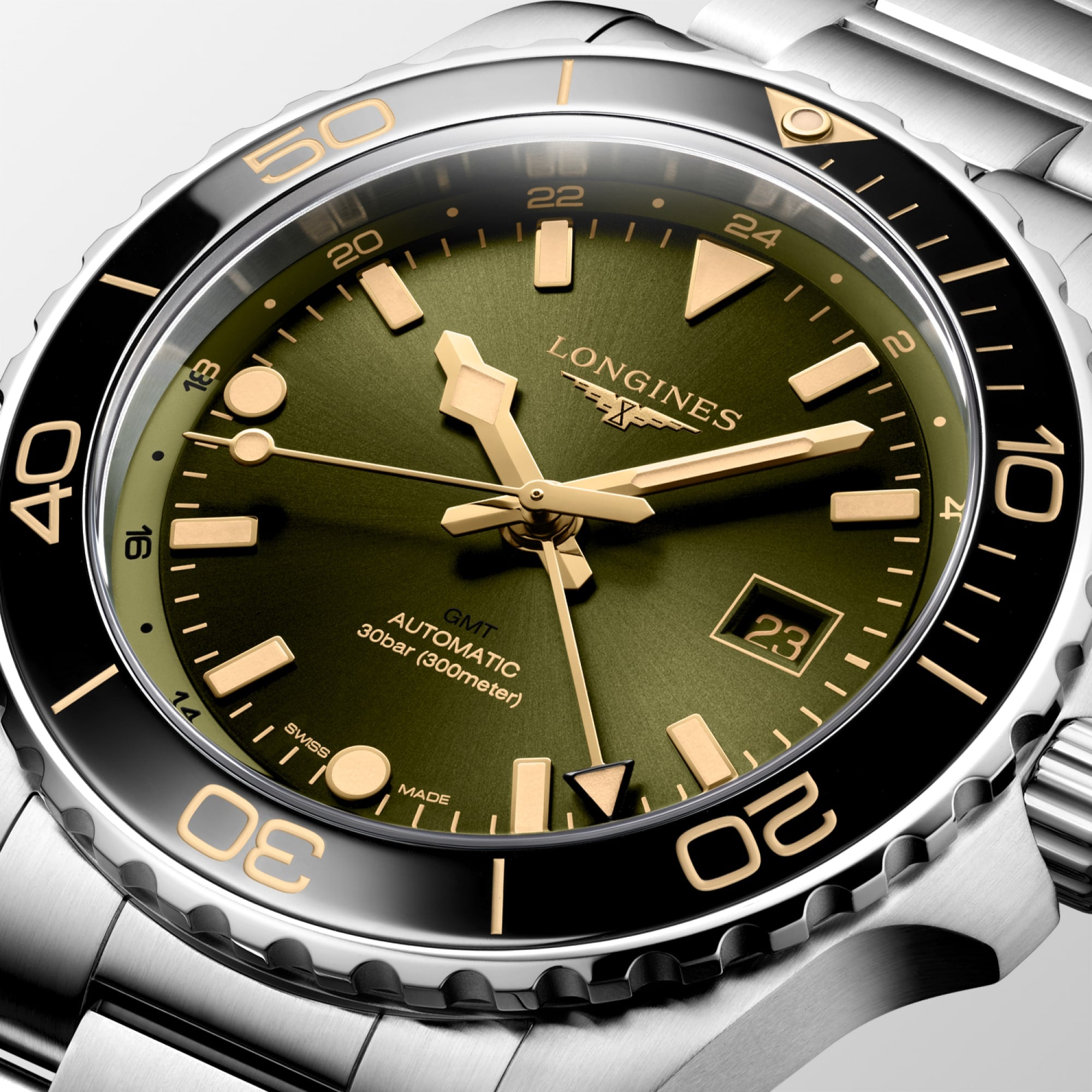 Longines HydroConquest GMT Sunray Green 43mm