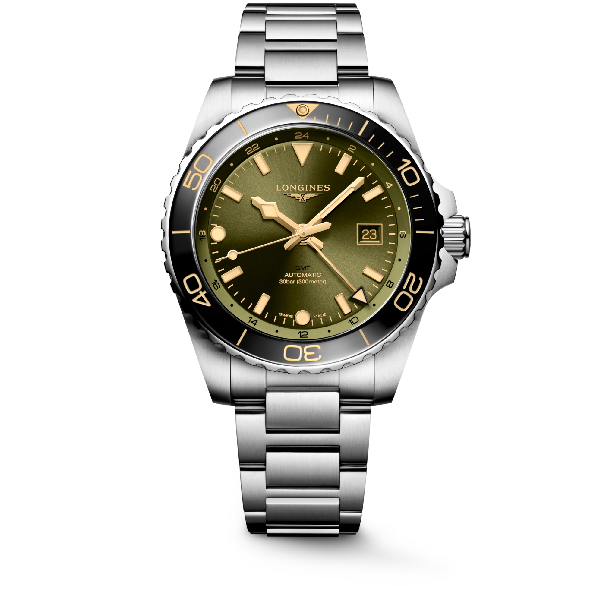 Longines HydroConquest GMT Sunray Green 43mm
