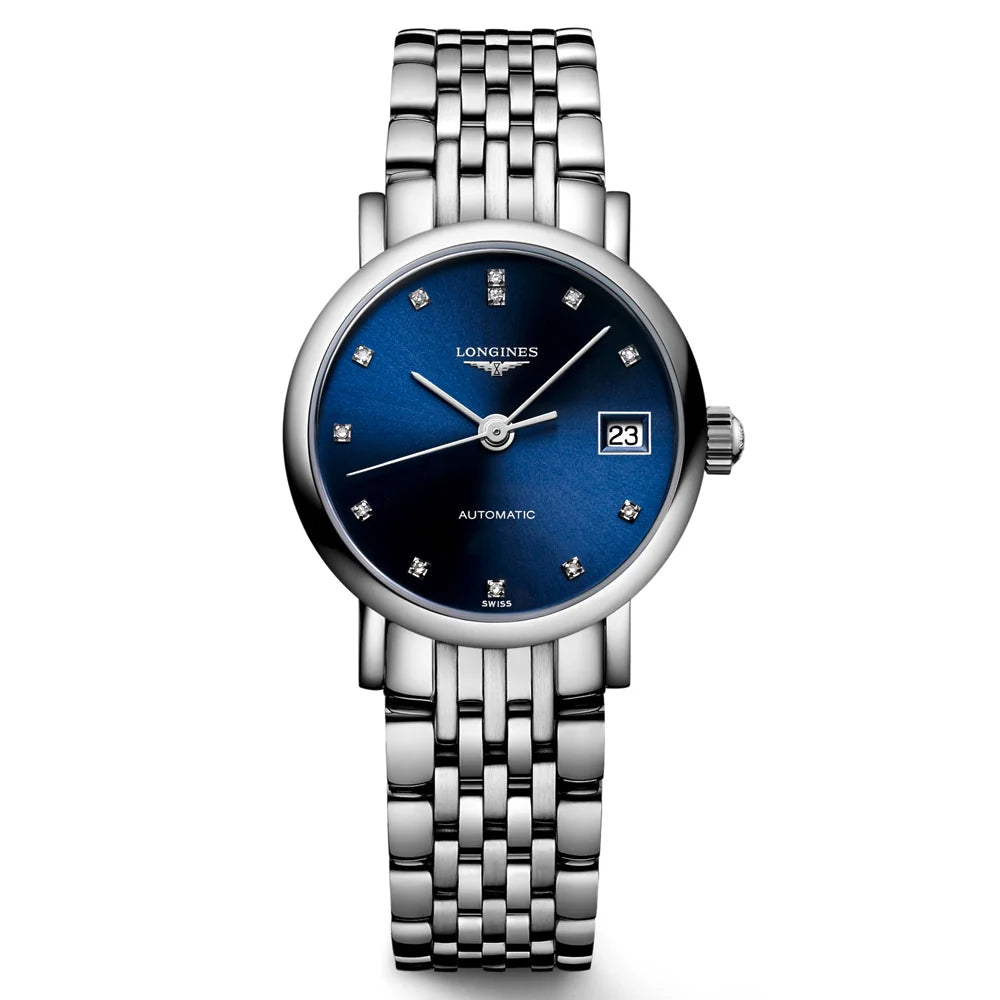 Longines Elegant Collection 25.5mm Blue Dial Automatic Ladies Watch