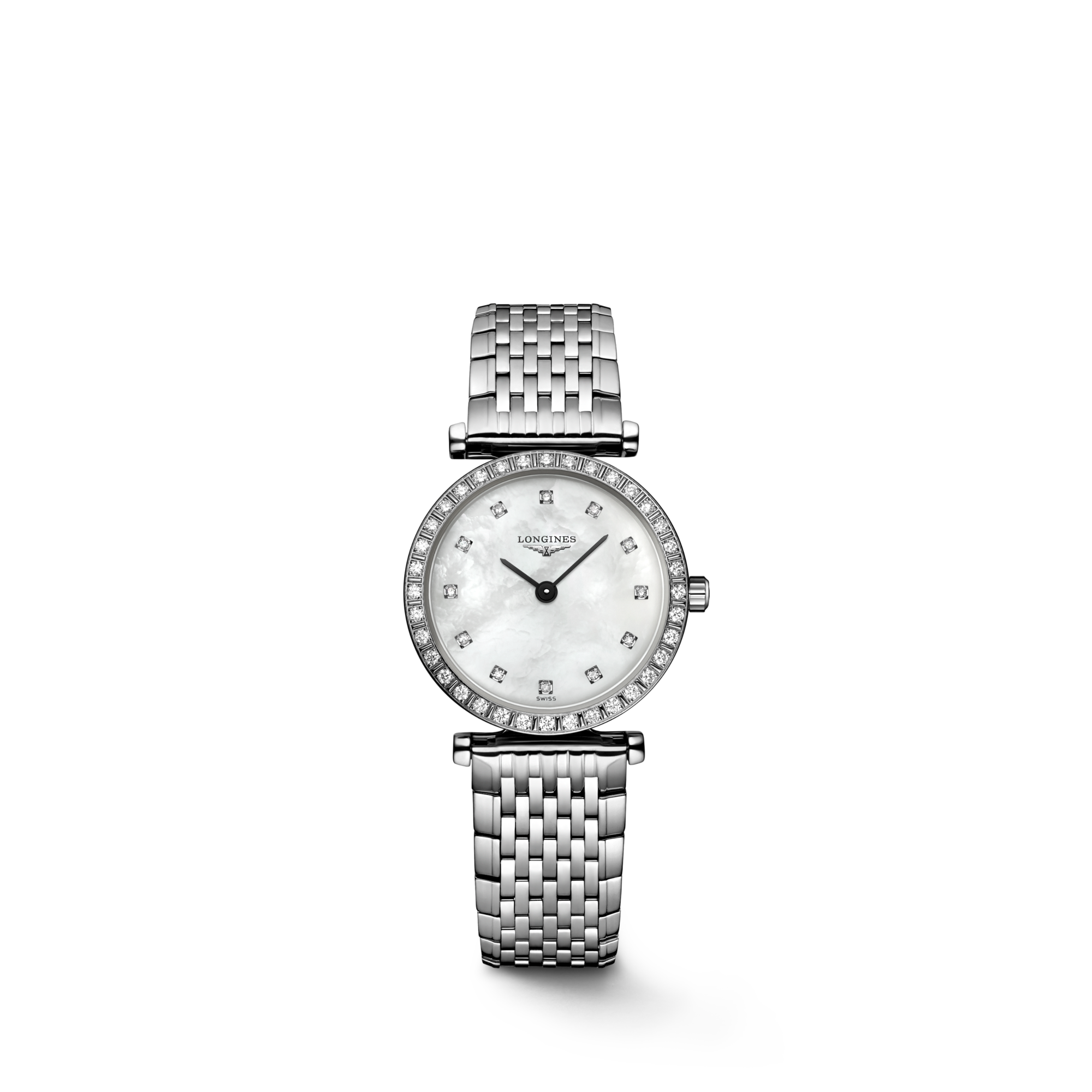 Longines Ladies La Grande Classique Quartz Watch 24mm Diamond Set Bezel Mother of Pearl Dial