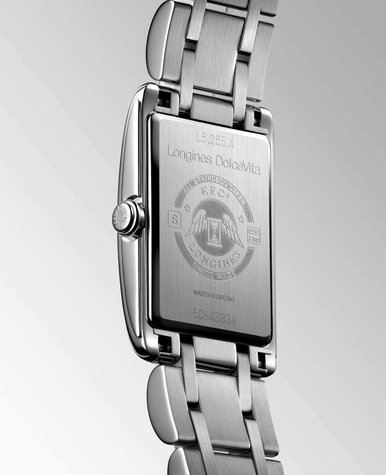 Longines DolceVita Ladies Rectangular Stainless Steel Watch