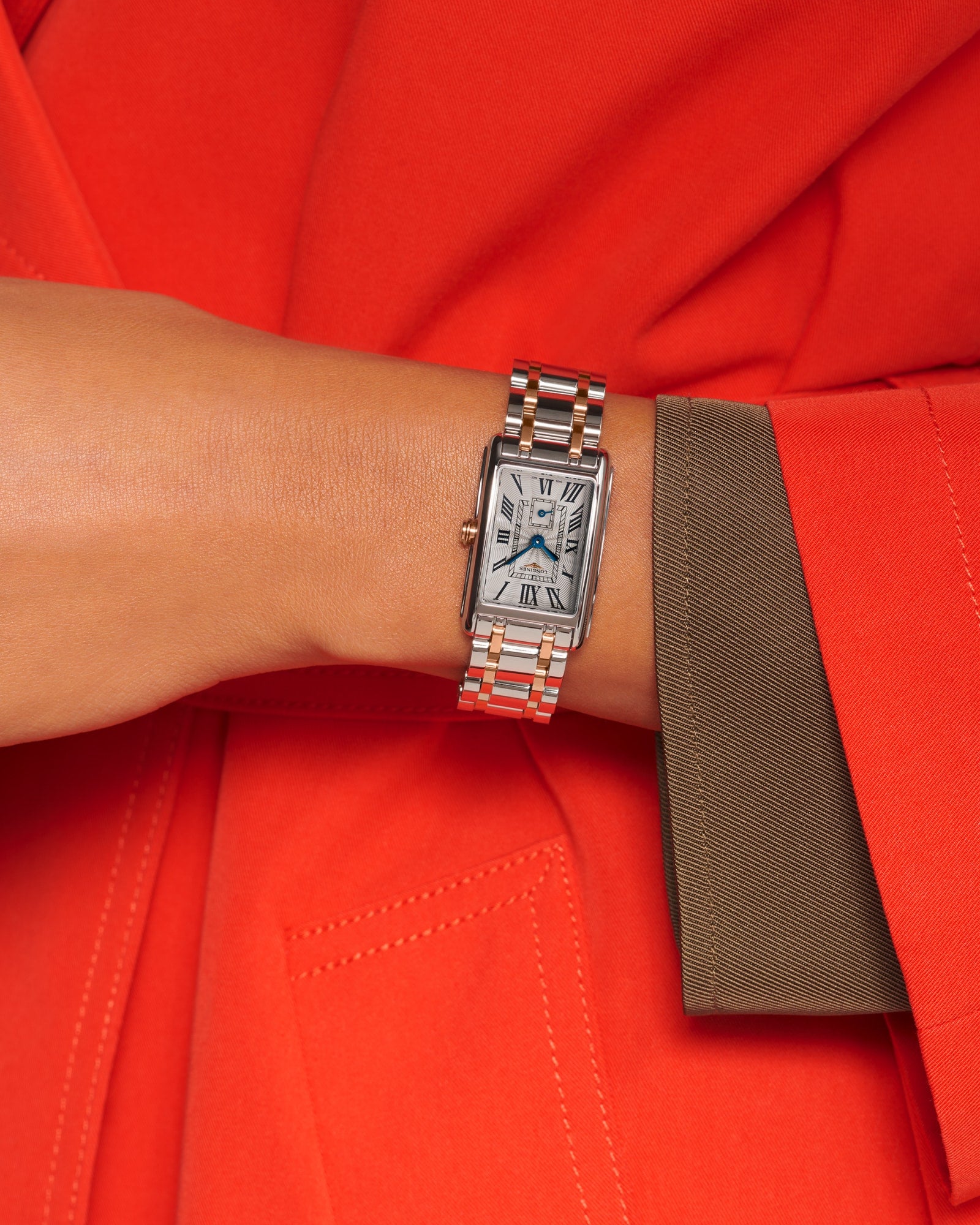 Longines DolceVita Ladies Steel & 18ct Rose Gold Watch