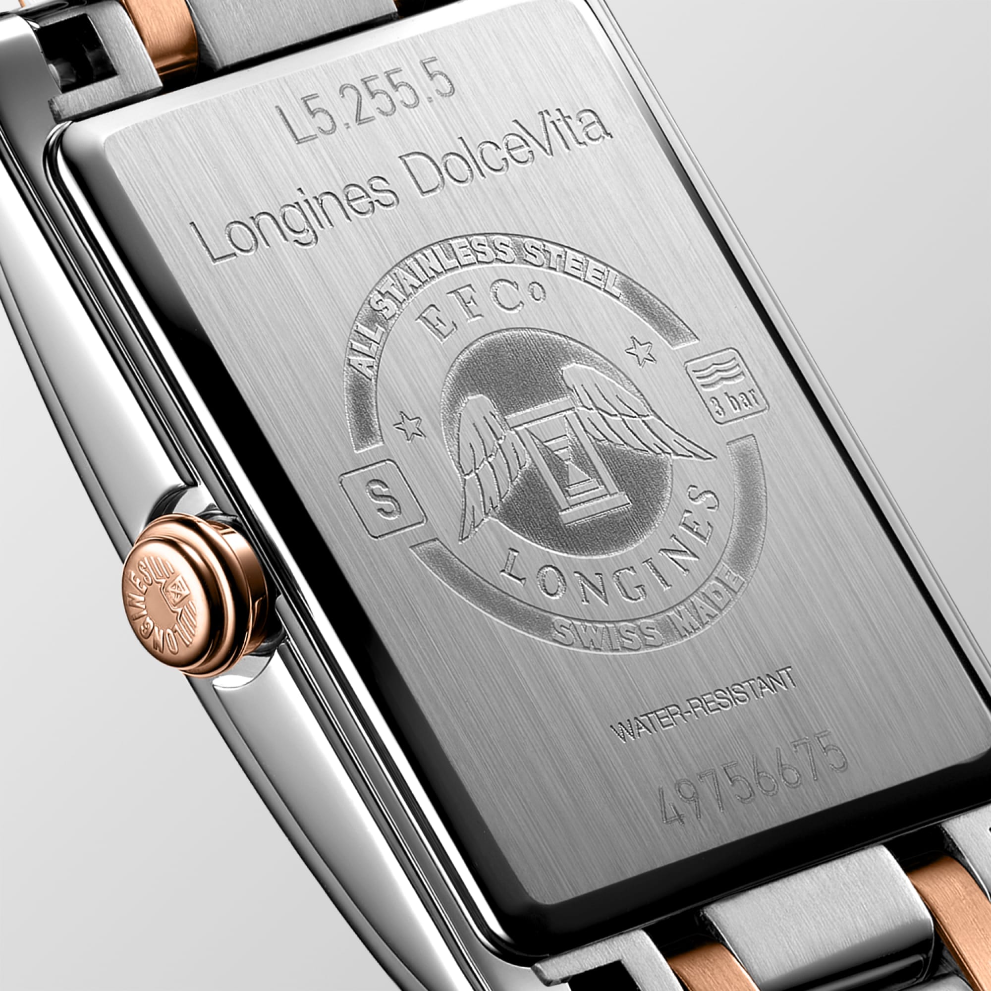 Longines DolceVita Ladies Rose Gold and Steel Watch
