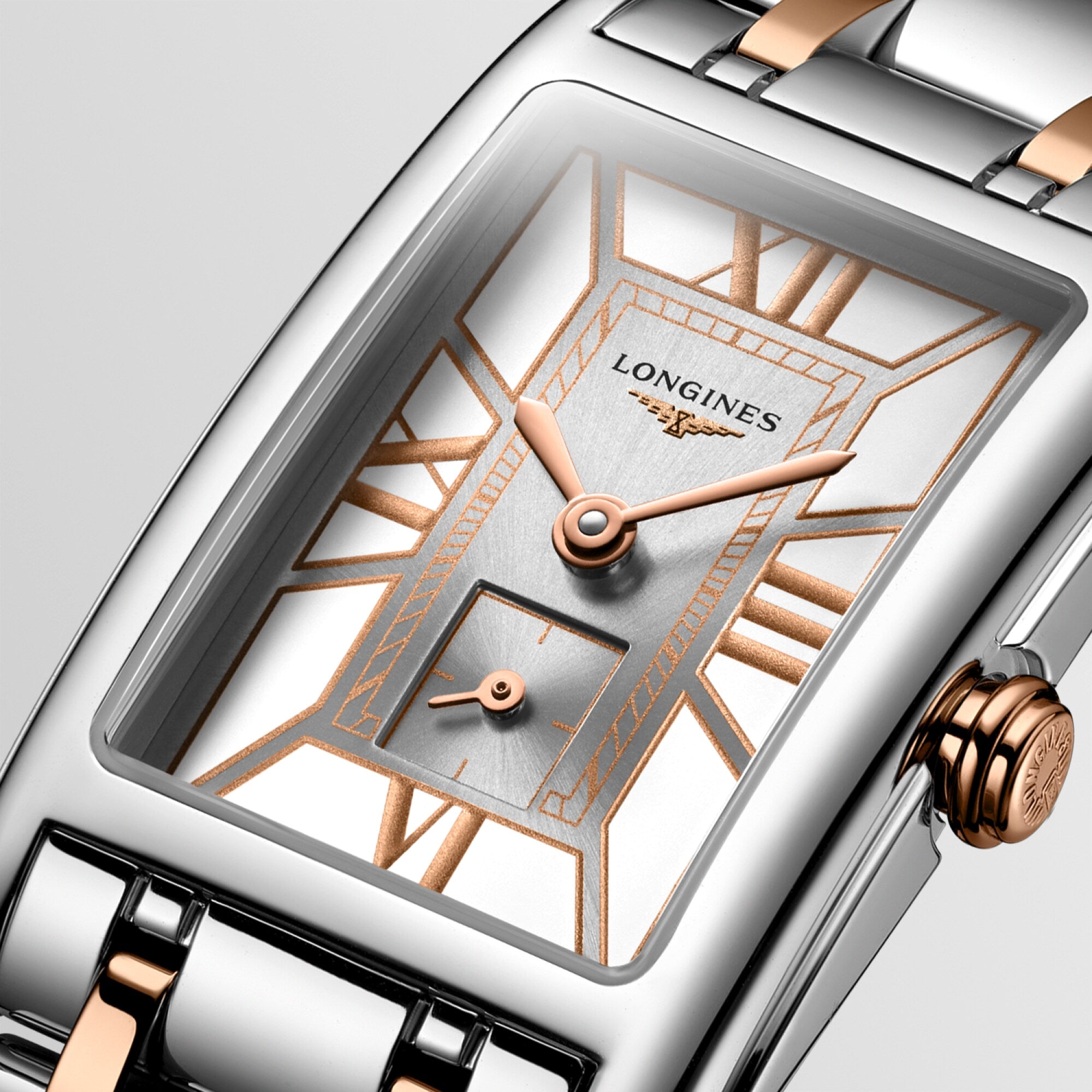 Longines DolceVita Ladies Rose Gold and Steel Watch