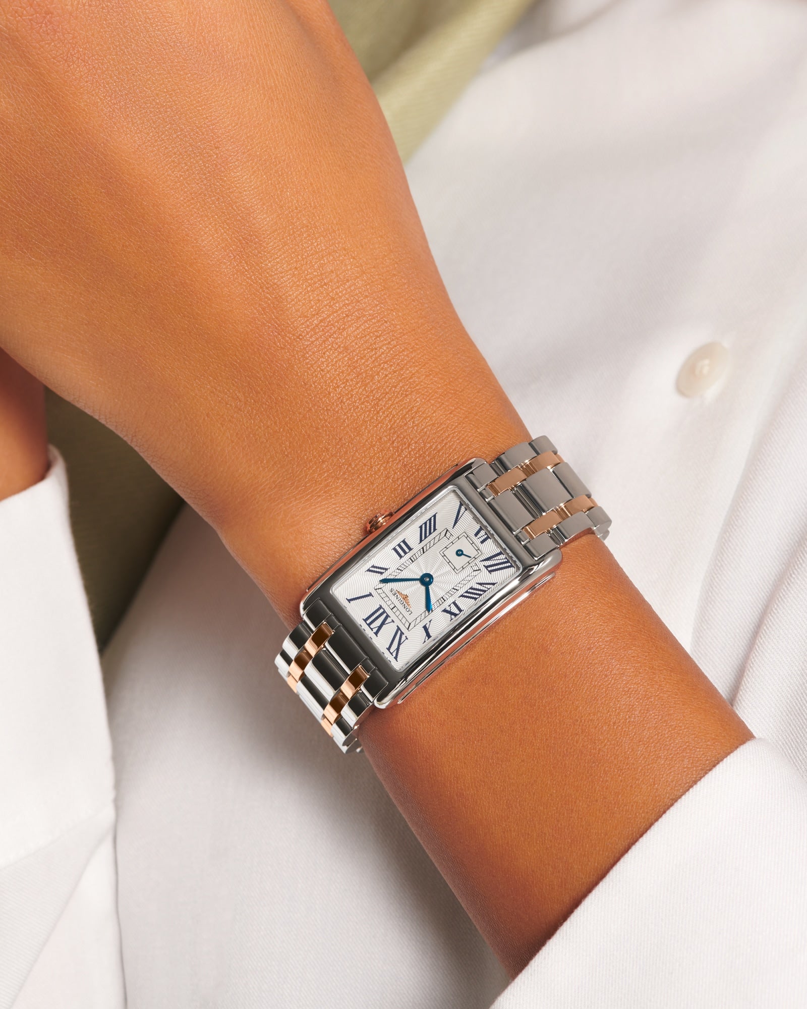 Longines DolceVita Ladies Two-Tone Rectangular Watch