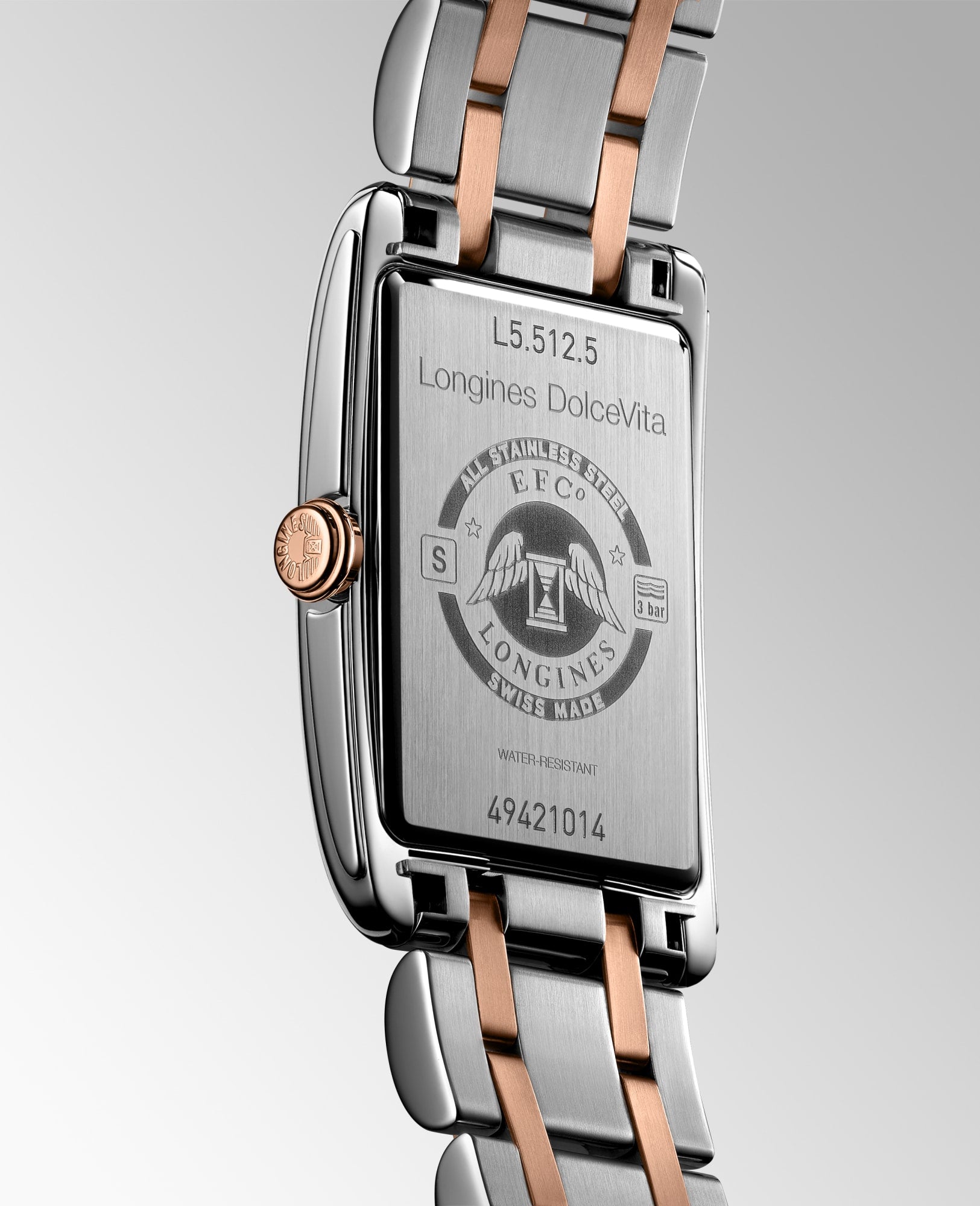 Longines DolceVita Ladies Two-Tone Rectangular Watch