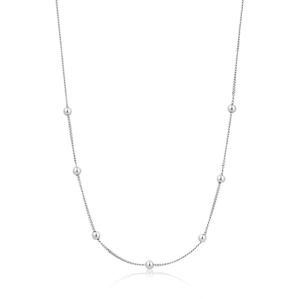 Ania Haie Rhodium Modern Beaded Necklace