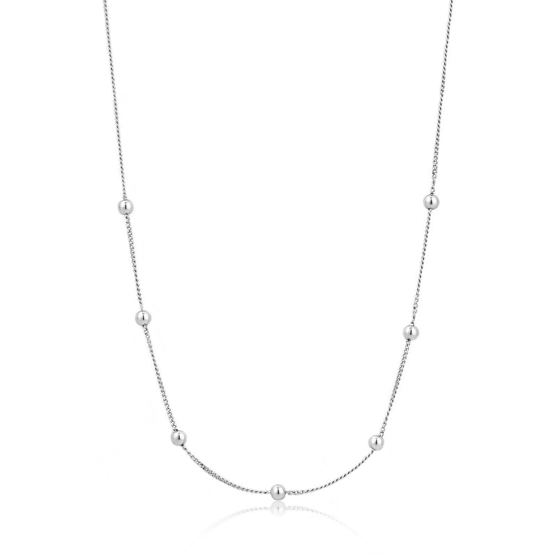 Ania Haie Rhodium Modern Beaded Necklace