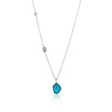 Ania Haie Rhodium Turquoise Pendant Necklace